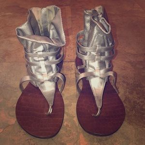 Silver high ankle sandels